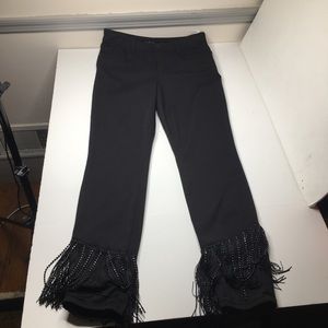 INC International Comcepts Regular Fit Skinny Leg Jewel Fringe Size 12 Jeans